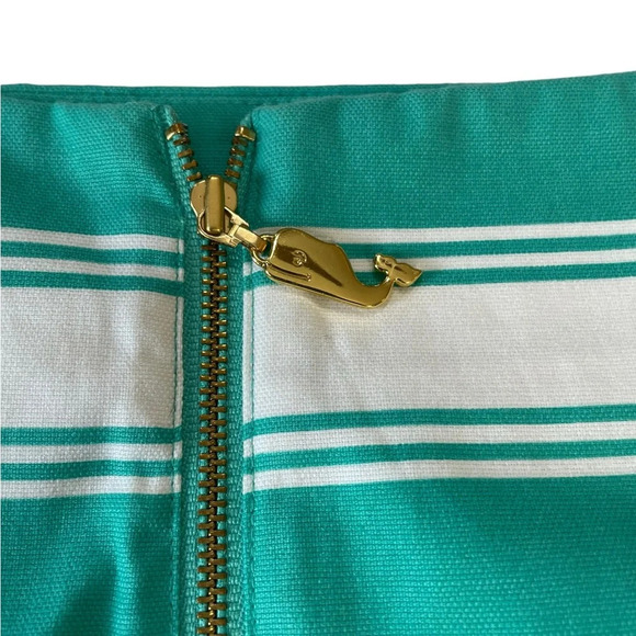 VINEYARD VINES Turquoise Blue Green White Striped Straight Pencil Skirt Size 10 - Picture 5 of 8